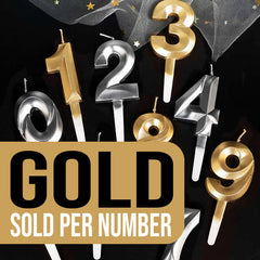 Happy Birthday Gold Number Candle