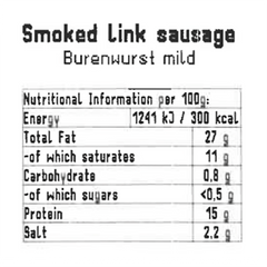 Salsicha Suave Burenwurst