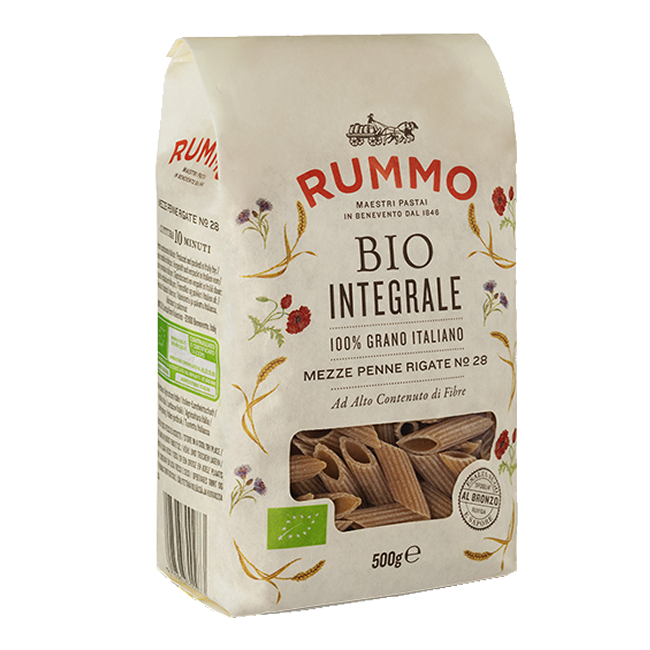 Rummo Mezze Penne Rigate No.28 Bio Integrale 500g 盒装