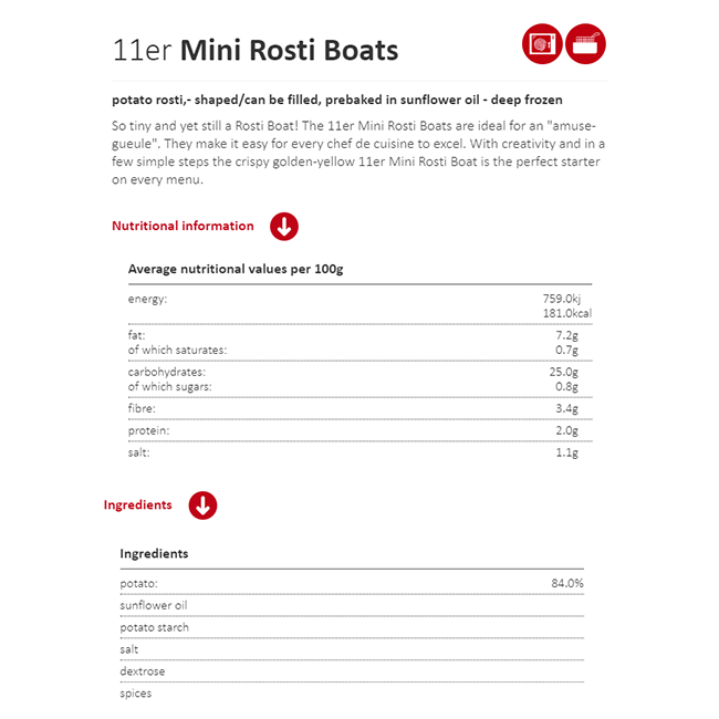 Case of Mini Potato Rosti Boats