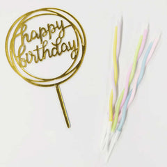 Gold Happy Birthday Candles Set 4