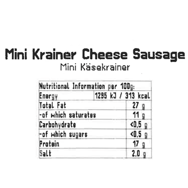 Mini Krainer Cheese Sausage