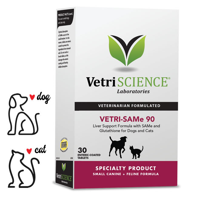 Suportes de fígado Vetri SAMe 90 para cães e gatos