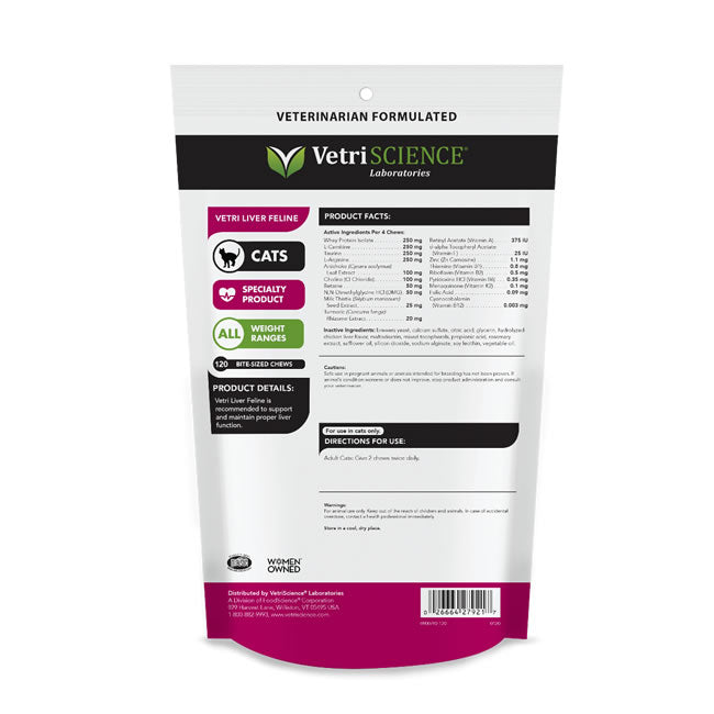 Vetri Liver Feline Bite-Sized Chews For Cats