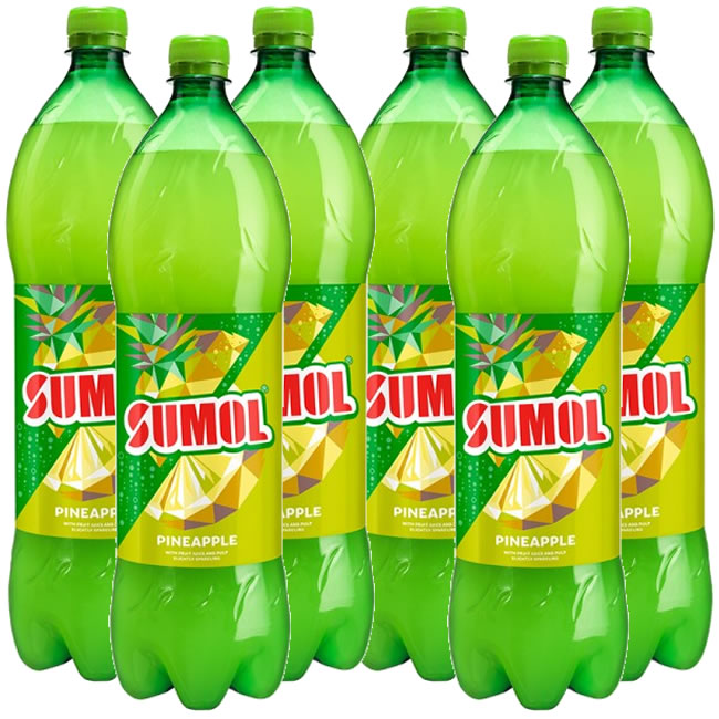 6 X Sumol Pineapple Sparkling Juice Bottles